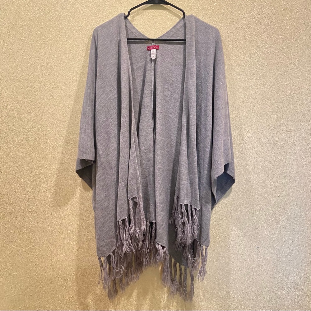 Merona Gray Blanket Poncho Shawl